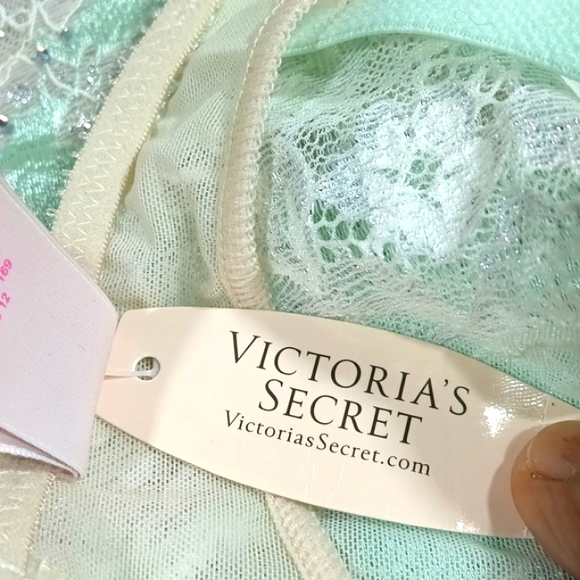NWT Victorias Secret Sexy Seduction Lace Garter Skirt Mint Green 💚 Size M - Picture 9 of 16